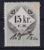 AUSTRIA 1854 - Canceled - Stempelmarke Der 1. Ausgabe C.M. - 15kr - Fiscaux