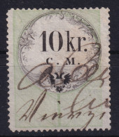 AUSTRIA 1854 - Canceled - Stempelmarke Der 1. Ausgabe C.M. - 10kr - Fiscale Zegels