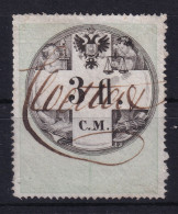 AUSTRIA 1854 - Canceled - Stempelmarke Der 1. Ausgabe C.M. - 3fl - Fiscaux