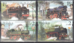 Poland  2002 - Steam Locomotives  Mi 3997-4000 - Strip Of 4 - MNH(**) - Nuovi