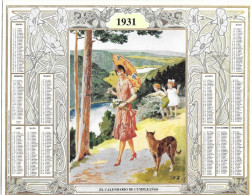 Reproduction Du Recto CALENDRIER - Espagnol Spain - 1931 -El Calendario De Cumpleanos - Fêtes Fête - Anniversaire - Big : 1921-40