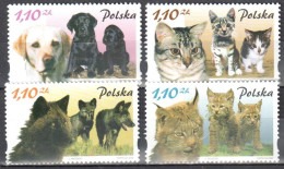 Poland 2002 Mammals And Their Kittens Mi.3965-68 - MNH(**) - Nuovi