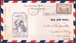 Canada 1930 First Flight Cover From City Medicine Hat To Moose Jaw, Postal History - Eerste Vluchten