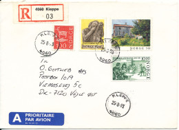 Norway Registered Cover Sent To Denmark Kleppe 25-8-1993 - Lettres & Documents