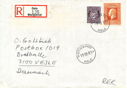 Norway Registered Cover Sent To Denmark Oslo Manglerud 19-9-1983 - Lettres & Documents