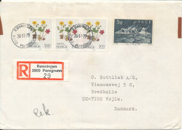 Norway Registered Cover Sent To Denmark Rönningen Porsgrunn 26-11-1979 - Briefe U. Dokumente