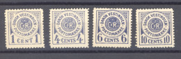 0059  -  Antilles Danoises  -  Taxe  :  Yv  1-4  (*)   Avec 2a Type II - 1919 Occupazione Finlandese