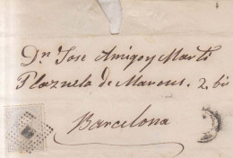 Año 1872 Edifil 122 Envuelta   Matasellos Rombo Fraga Huesca - Lettres & Documents