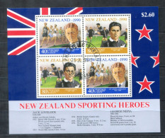 NEUSEELAND Block 26, Bl.26 Canc. - Sporting Heroes, Héros Sportifs - NEW ZEALAND / NOUVELLE-ZÉLANDE - Blocks & Sheetlets