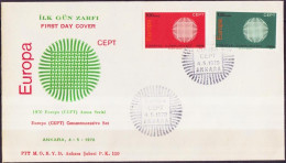 Europa CEPT 1970 Turquie - Türkei - Turkey FDC2 Y&T N°1952 à 1953 - Michel N°2179 à 2180 - 1970