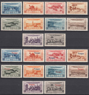 Morocco Maroc 1928 Sets Without And With Overprint Tanger Poste Aerienne Yvert#12-21 And #22-31 Mint Hinged - Nuevos