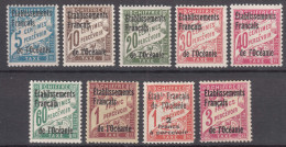 French Oceania Oceanie 1926 Timbres-taxe Yvert#1-9 Mint Hinged - Nuovi