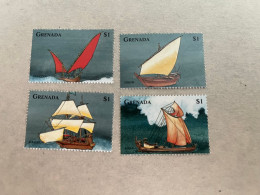 12-8-2023 (stamp) Grenada - Ships (mint X 4) - Autres (Mer)