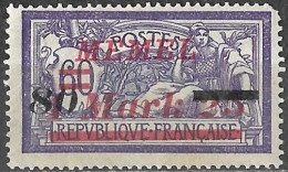 Memel Overprint On France 1922 Mint Stamp Surcharged 80 Marks [WLT211] - Neufs