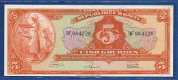 HAITI - P.192 – 5 Gourdes ND (ca.1967) UNC-, S/n DF984228 - Haiti