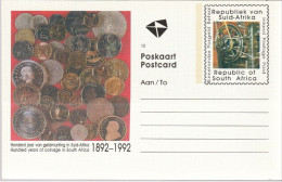 Zuid Afrika 1992, Postcard, Coins - Lettres & Documents
