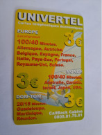 FRANCE/FRANKRIJK  / € 3,- UNIVERTEL EUROPE/ DOM TOM      / PREPAID  USED    ** 14703** - Mobicartes (GSM/SIM)