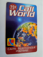 FRANCE/FRANKRIJK  / € 7,5,- / CALL WORLD/ EARTH GLOBE     / PREPAID  USED    ** 14704** - Voorafbetaalde Kaarten: Gsm