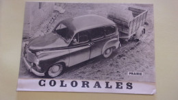 Ancien Dépliant Publicitaire Original Automobile RENAULT Colorales Colorale PRAIRIE SAVANE PICK UP BACHE FOURGONNETTE - Automobil