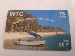 FRANCE/FRANKRIJK  / 75 UNITS/ WTC/ MAGHREB / BEACH/BOAT PALMTREE      / PREPAID  USED         ** 14726** - Per Cellulari (telefonini/schede SIM)