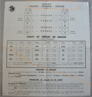Ancien Dépliant Horaire (Time Table) Tarif AIR FRANCE Indicateur AVION SAIGON NOUMEA Extrême Orient Vietnam 1955 - Timetables