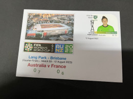 13-8-2023 (2 T 21) FIFA Women's Football World Cup Match 59 ($1.10 Football Stamp) Australia (0-7) V France (0-6) - Other & Unclassified