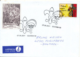 Poland Cover Sent To Denmark Gdansk 7-6-2001 Splecial Postmark - Briefe U. Dokumente