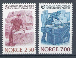 NORVÈGE - NORGE 1986 - N°900 & 901 - Centenaire De La Fédération Des Artisans - Tailleur De Pierre - Unused Stamps