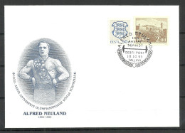 Estland Estonie Estonia 1996 Alfred Neuland Antwerpen Olympic Games Gewichtheben Goldmedal Special Cancel Sonderstempel - Sommer 1920: Antwerpen