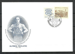 Estland Estonie Estonia 1996 Alfred Neuland Antwerpen Olympic Games Gewichtheben Goldmedal Special Cancel Sonderstempel - Ete 1920: Anvers