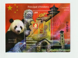 Diversity Andorran, Chinese Community, Canceled 1st Quality Miniature Sheet  (high Face) - Oblitérés