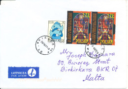 Poland Cover Sent To Malta Kielce 25-6-2001 Topic Stamps A Bit Of The Covers Upper Right Corner Is Missing - Briefe U. Dokumente