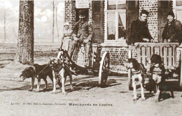 BELGIQUE MARCHAND DE LAPINS TRÈS  BELLE ANIMATION 9X14 REIMPRESSION DE CARTES ANCIENNES - Old Professions