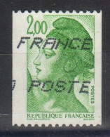 FR 1987 - Roulette à 2f - LIBERTE DE GANDON Verte N ° 2487 - Variétés De Décentrage Horizontal Et Vertical - OBLITERE - 1982-1990 Liberté De Gandon