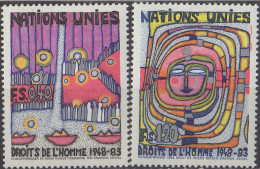 NATIONS UNIES (Genève) - 35e Anniversaire De La Déclaration Universelle Des Droits De L'homme (Dessins De Hundertwasser) - Ongebruikt