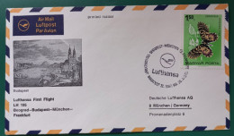 (ENV)(LUF29) 1967 Lettre LUFTHANSA Erstflug Flight Vol Beograd Budapest Munich Frankfurt Germany - Brieven En Documenten