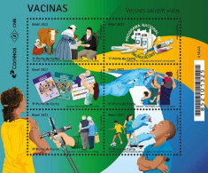 Brazil 2022 Vaccination National Program Set Of 6 Stamps In Block Mint - Unused Stamps