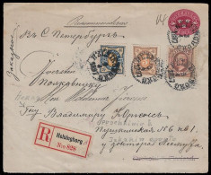 1897 SWEDEN UPRATED REGISTERED 10 ÖRE PS ENVELOPE  TO RUOKOLAHTI, FINLAND - Entiers Postaux