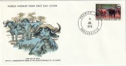 CONGO - 3 Env. FDC, WWF, Buffle, Rhinoceros, Okapi - 1978 - Médaillier Franklin N° 82-85 - FDC