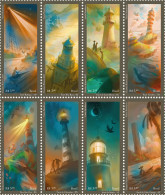 BRAZIL Nª 03-23  -  LIGHTHOUSES - LEUCHTTURM - FARO  - BLOCK OF 8 -  2023 - MINT - Neufs