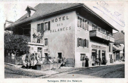 SUISSE BALLAIGUES HOTEL DES BALANCES  TRES   BELLE  ANIMATION REIMPRESSION DE CARTE ANCIENNE COLLECTION E.B. 1970 - Ballaigues