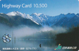 Carte Prépayée JAPON - Site Touristique Paysage Montagne  Alpes Japonaises - Mountain JAPAN Prepaid Highway Card - Bergen