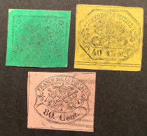 Stato Pontificio 1867 2c+40c+80c Sa.13, 19, 20=1750€ F-VF Used (Etats Pontificaux Roman States Vatican Italy Italia - Kerkelijke Staten