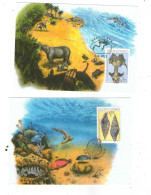 Year 2022 - Fossils From Devin, Set Of 2 CM (Cartes Maximum) - Other & Unclassified