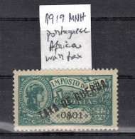 CHCT3 - War Tax Stamp, MNH, 1919, Portuguese Africa - Afrique Portugaise