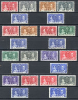 GEORGES VI  COURONNEMENT < 8 Séries * MH - CYPRUS-GOLD COAST-DOMINICA-FALKLAND-GIBRALTAR-GILBERT-GRENADA-JAMAICA - Unused Stamps