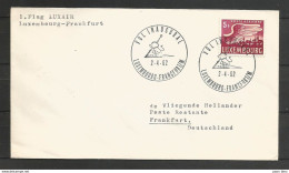 Aérophilatélie - Lettre 02/04/62 Luxembourg - Vol Inaugural Luxair Luxembourg-Frankfurt - Lettres & Documents