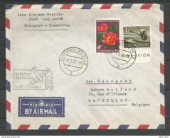 Aérophilatélie - Lettre 1957 - Luxembourg - Sabena 1er Vol Bruxelles/Budapest - Legipost - Briefe U. Dokumente