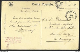 Belgique - Obl.fortune 1919 - 2 Scan - Cachet Type électoral MARCHIENNE-AU-PONT + Verso Le Pont à Chaînes - Fortune Cancels (1919)