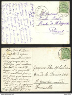 Belgique - Obl.fortune 1919 - 2 Cartes N°137 Obl. Télégraphiques BASTOGNE - 1 Avec Et 1 Sans L'année - Fortune (1919)